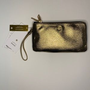 Gold Lululemon wristlet